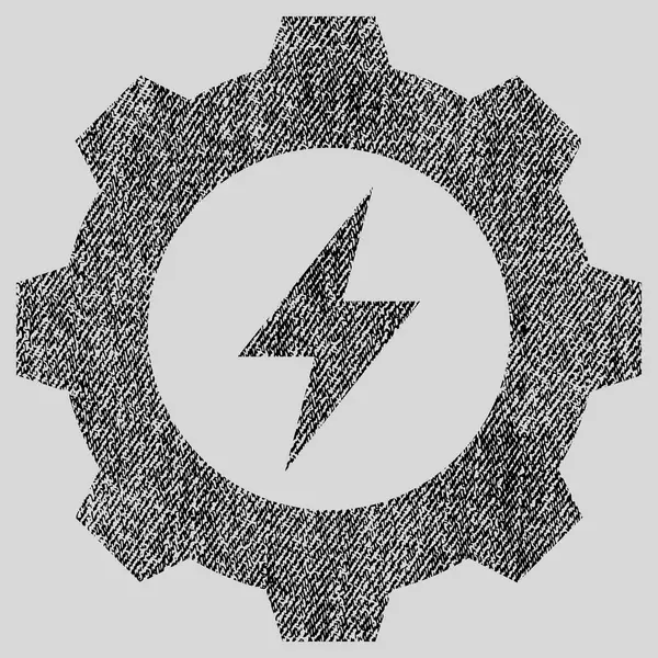 Elektrickou energii Gear Fabric texturou ikona — Stockový vektor