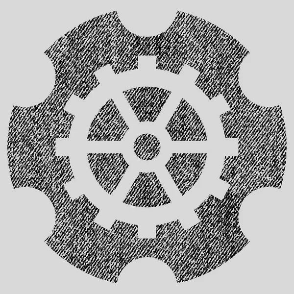 Gearwheel Fabric Textured Icon — Stock Vector