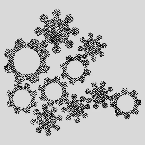 Mechanica Gears stof geweven pictogram — Stockvector