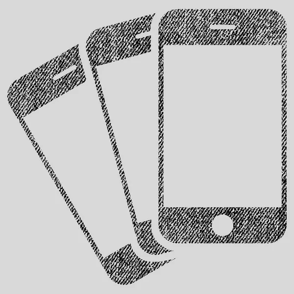 Icono texturizado de tela de teléfonos móviles — Vector de stock