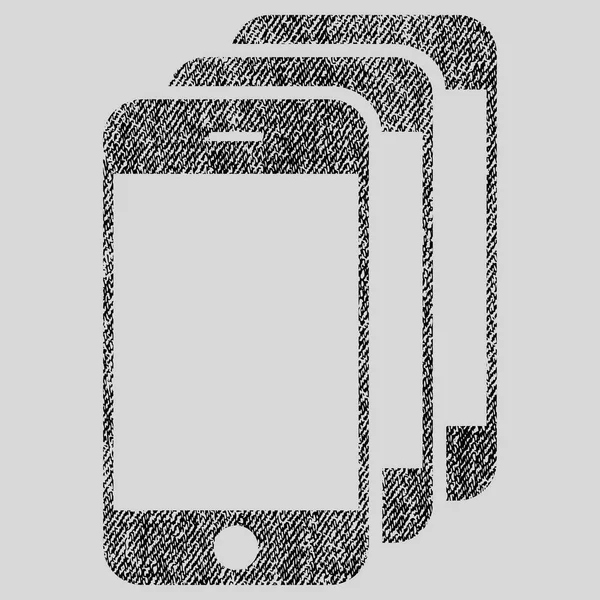 Mobile Phones Textured Icon — стоковый вектор