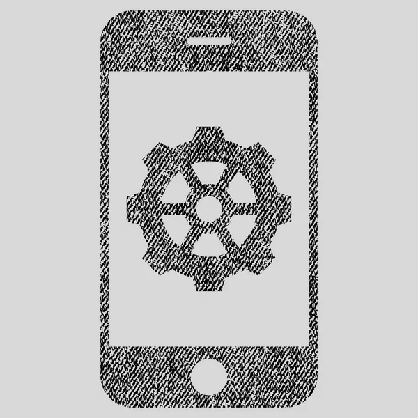 Simge akıllı telefon seçenekleri dişli kumaş dokulu