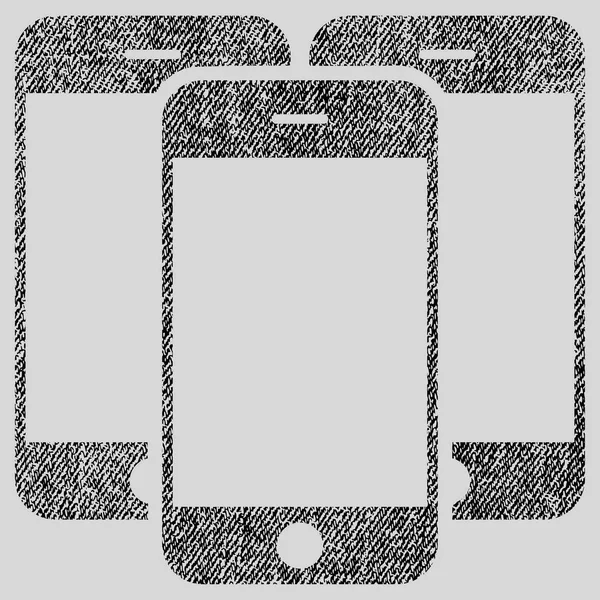 Smartphones Tela Icono Texturizado — Vector de stock