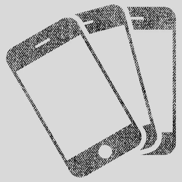 Smartphones Tela Icono Texturizado — Vector de stock