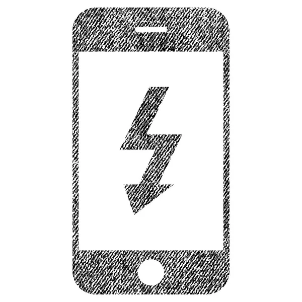 Electric Smartphone Fabric Textured Icon — Stock Vector