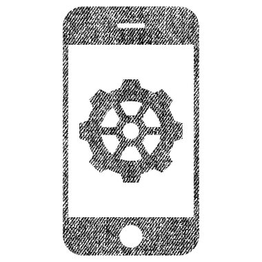 Simge akıllı telefon seçenekleri dişli kumaş dokulu