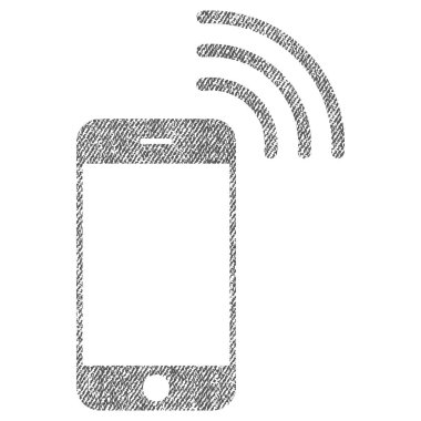 Simge akıllı telefon çağrı kumaş dokulu