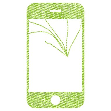 Simge kırık Smartphone Ekran kumaş dokulu