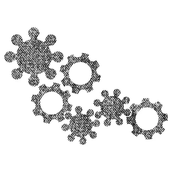 Meccanismo ingranaggio tessuto icona strutturata — Vettoriale Stock