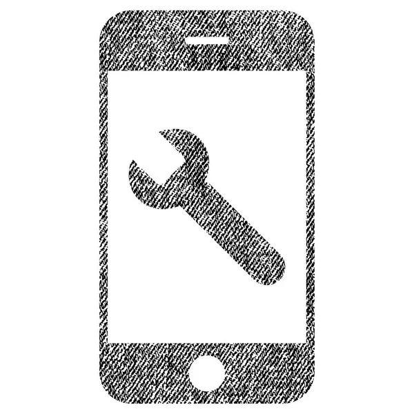 Opciones de Smartphone Llave Tela Icono Texturizado — Vector de stock