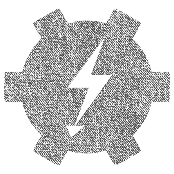 Icono texturizado de tela de engranaje de energía eléctrica — Vector de stock
