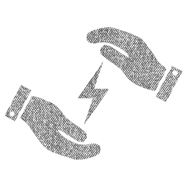 电力供应护理手织物纹理图标 — 图库矢量图片