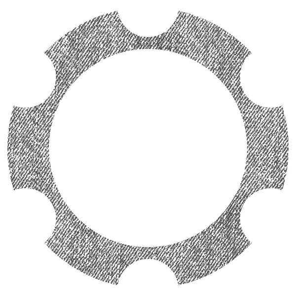 Gear Wheel stof geweven pictogram — Stockvector