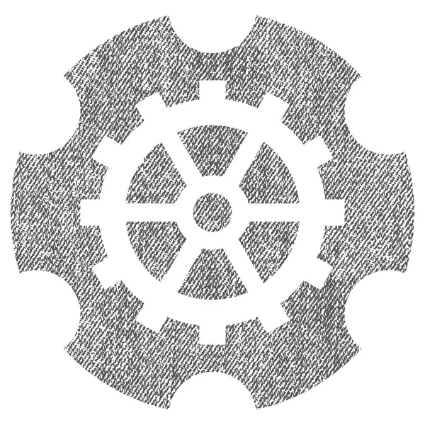 Gearwheel Fabric Textured Icon — Stock Vector