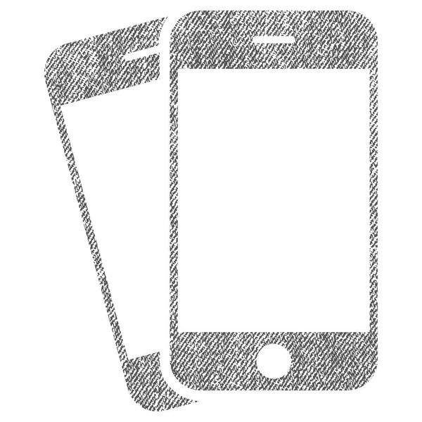 Mobiltelefonok szövet szövet ikon — Stock Vector