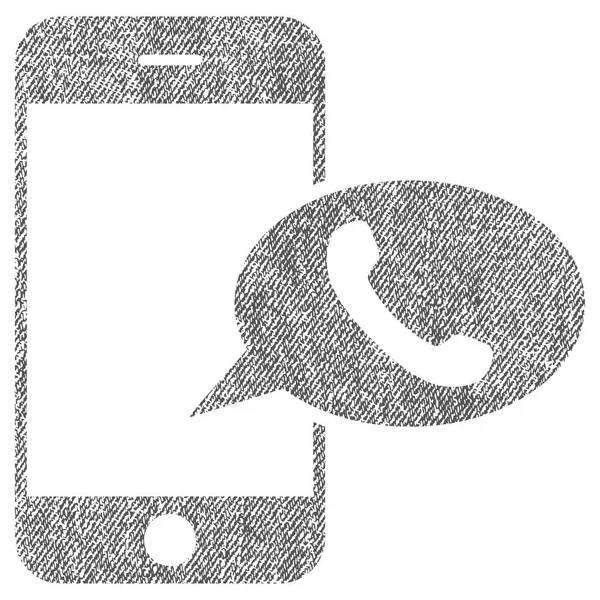 Icône texturée de tissu de ballon d'appel de téléphone intelligent — Image vectorielle