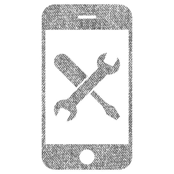 Smartphone eszközök szövet texturált ikon — Stock Vector
