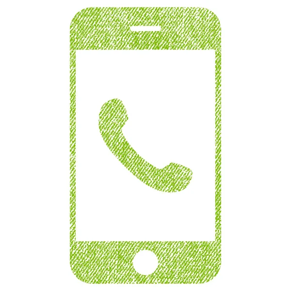 Cell Phone Fabric Textured Icon — Stock Vector