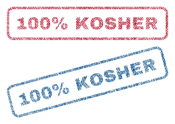 100 procent koosjer textiel stempels — Stockvector