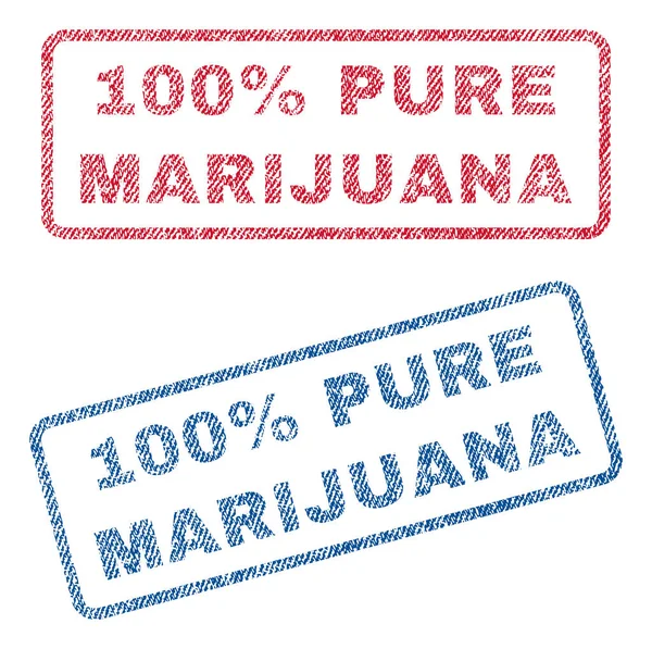 100 pour cent pur timbres textiles de marijuana — Image vectorielle