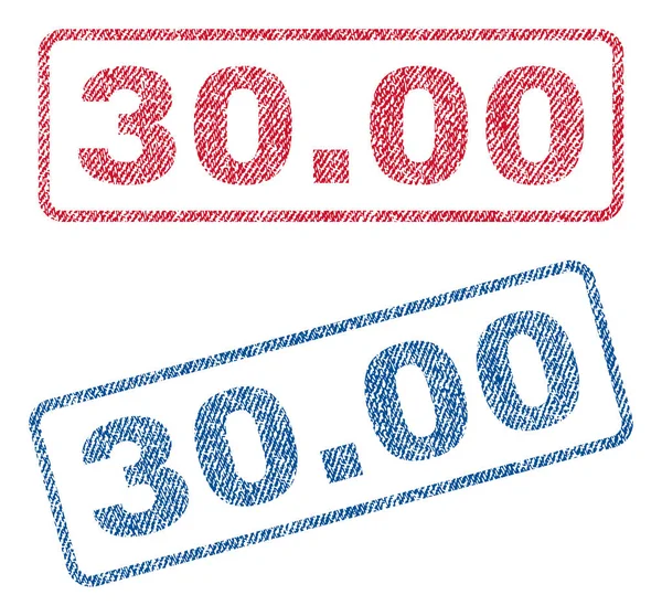 30,00 textil frimärken — Stock vektor