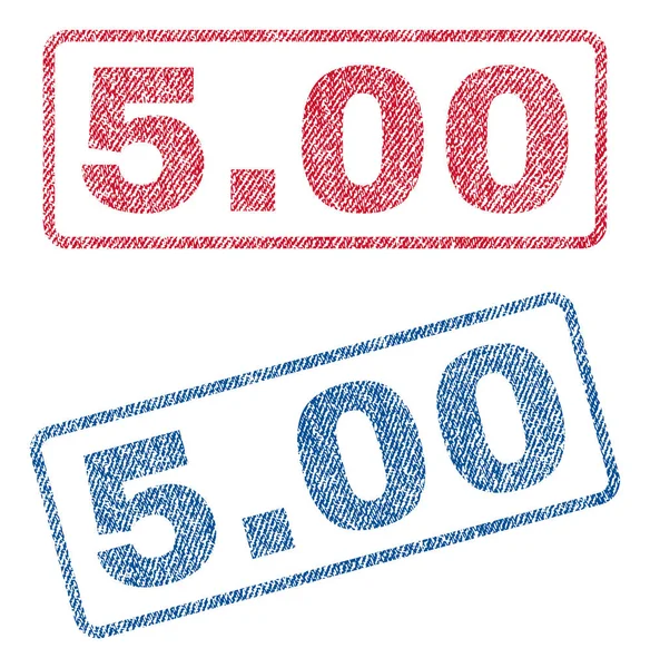 5.00 Textile Stamps — Stock Vector