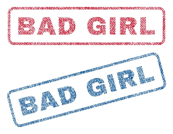 Bad Girl Textile Stamps — Vetor de Stock