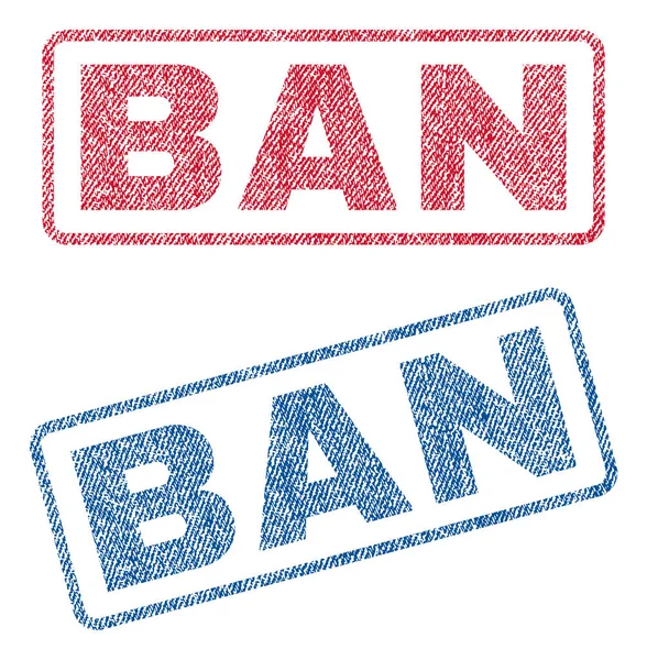 Ban Textile Stamps —  Vetores de Stock