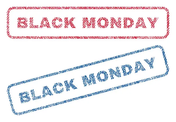 Чёрный понедельник Текстильные марки — стоковый вектор