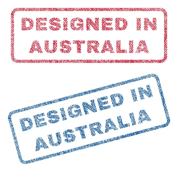 Σχεδιασμένο σε Αυστραλία κλωστοϋφαντουργικών γραμματόσημα — Διανυσματικό Αρχείο