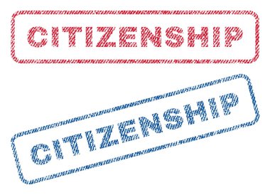 Vatandaşlık Tekstil pullar