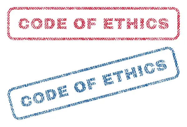 Código de ética Selos têxteis —  Vetores de Stock