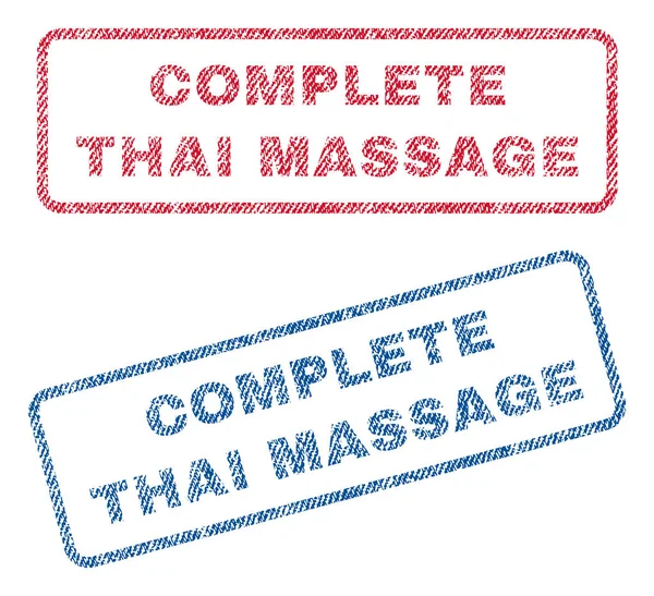 Complete Thai Massage Textile Stamps — Stock Vector