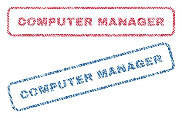 Computer Manager Selos têxteis — Vetor de Stock