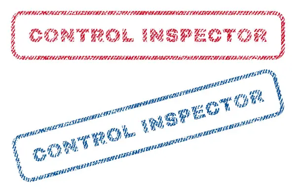 Control Inspector textil frimärken — Stock vektor