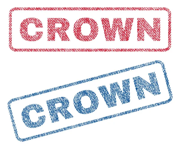 Crown textil frimärken — Stock vektor