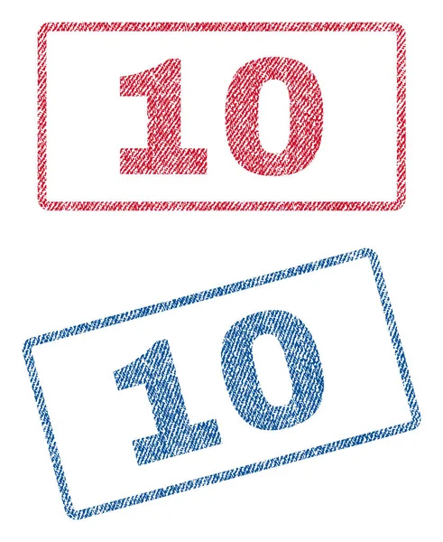 10 섬유 우표 — 스톡 벡터
