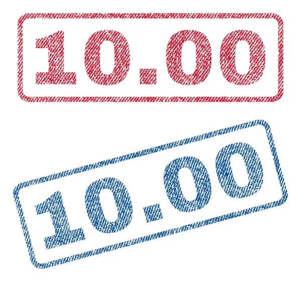 10,00 textil frimärken — Stock vektor
