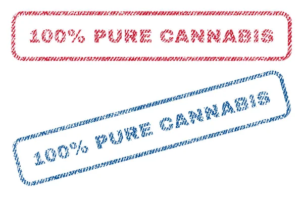100 per cento puro Cannabis Tessile Francobolli — Vettoriale Stock