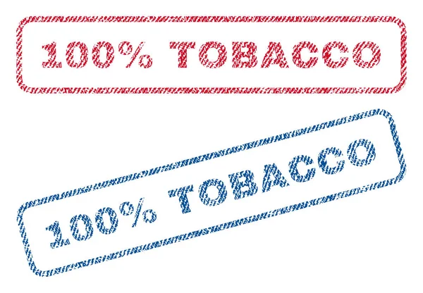 100 pour cent du tabac Timbres textiles — Image vectorielle