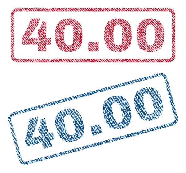 40,00 textil bélyegek — Stock Vector