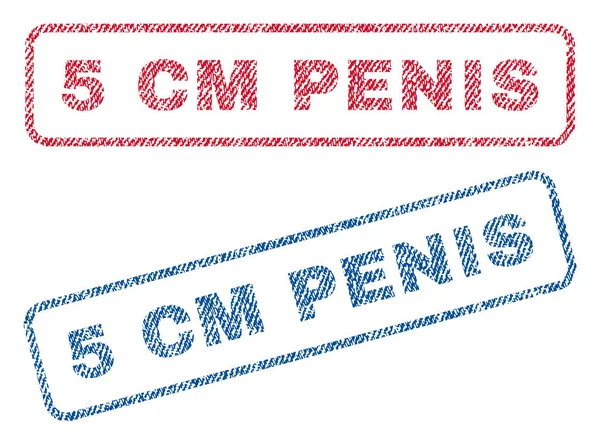 5 cm Sellos textiles del pene — Vector de stock