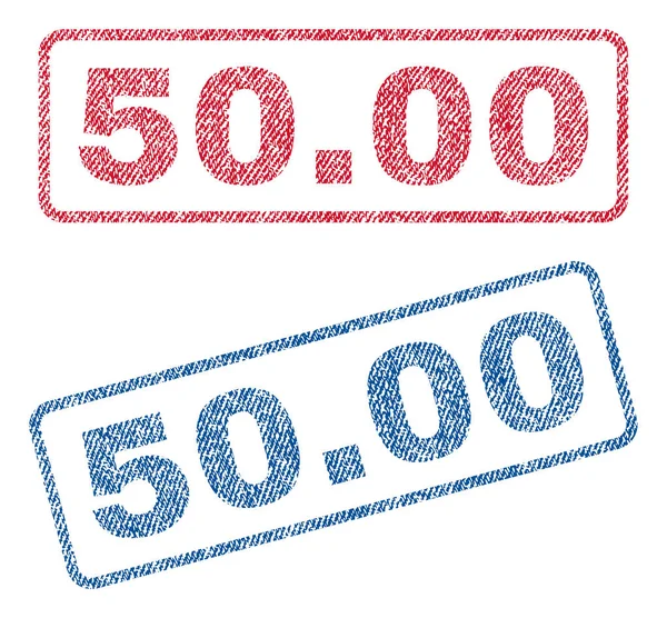 50,00 textil bélyegek — Stock Vector