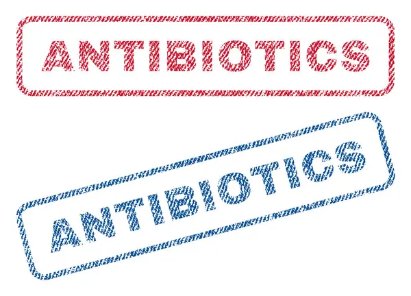 Antibióticos Sellos textiles — Vector de stock