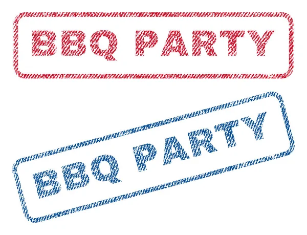 BBQ Party Textile Stamps — Stock Vector