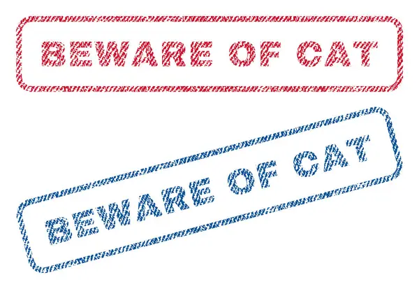 Cuidado con los sellos de textiles para gatos — Vector de stock