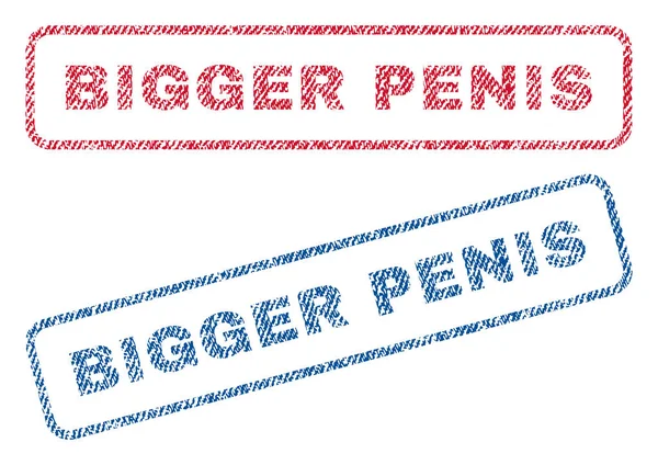 Bigger Penis Textile Stamps — Stock vektor