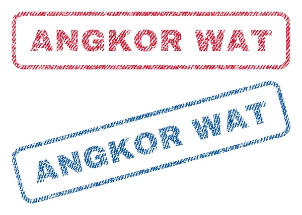 Perangko Tekstil Angkor Wat - Stok Vektor