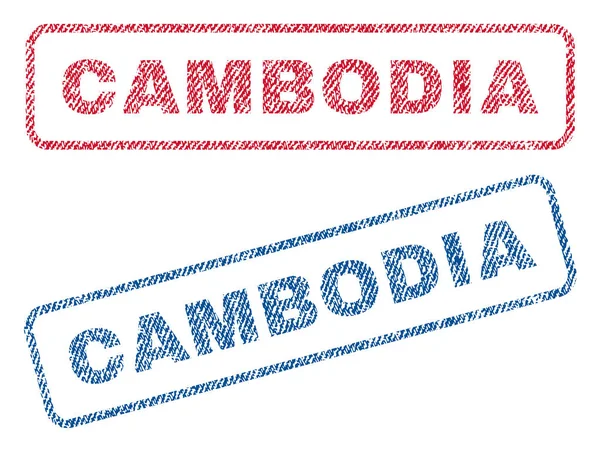 Cambodia Textile Stamps — Stock Vector