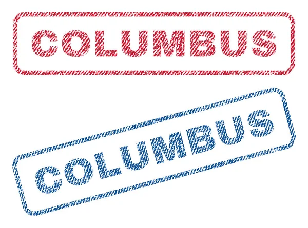 콜럼버스 섬유 우표 — 스톡 벡터
